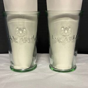 Bacardi Green Rimmed Glass Set